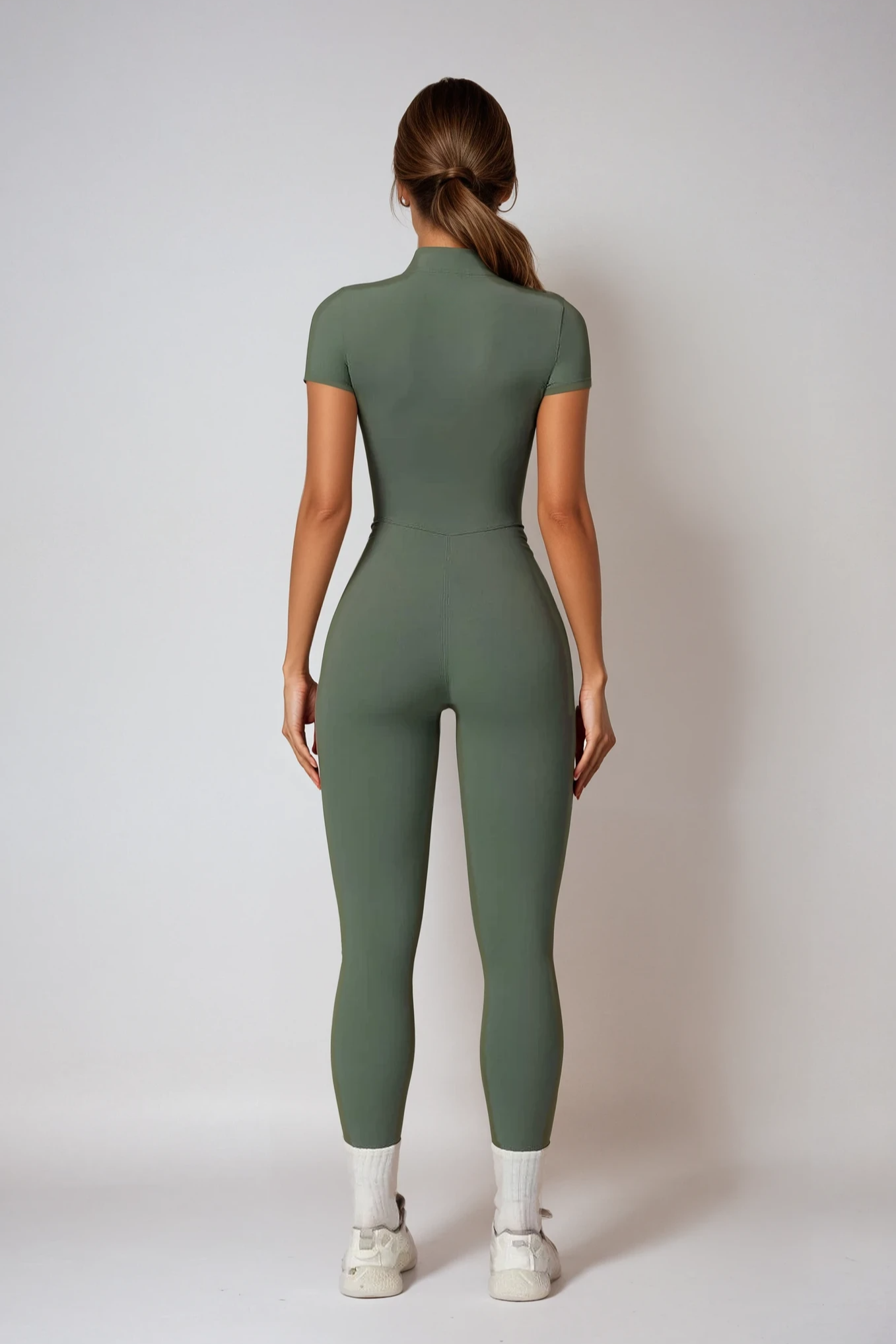 NOÉMIA Short Sleeve Jumpsuit Olive Khaki