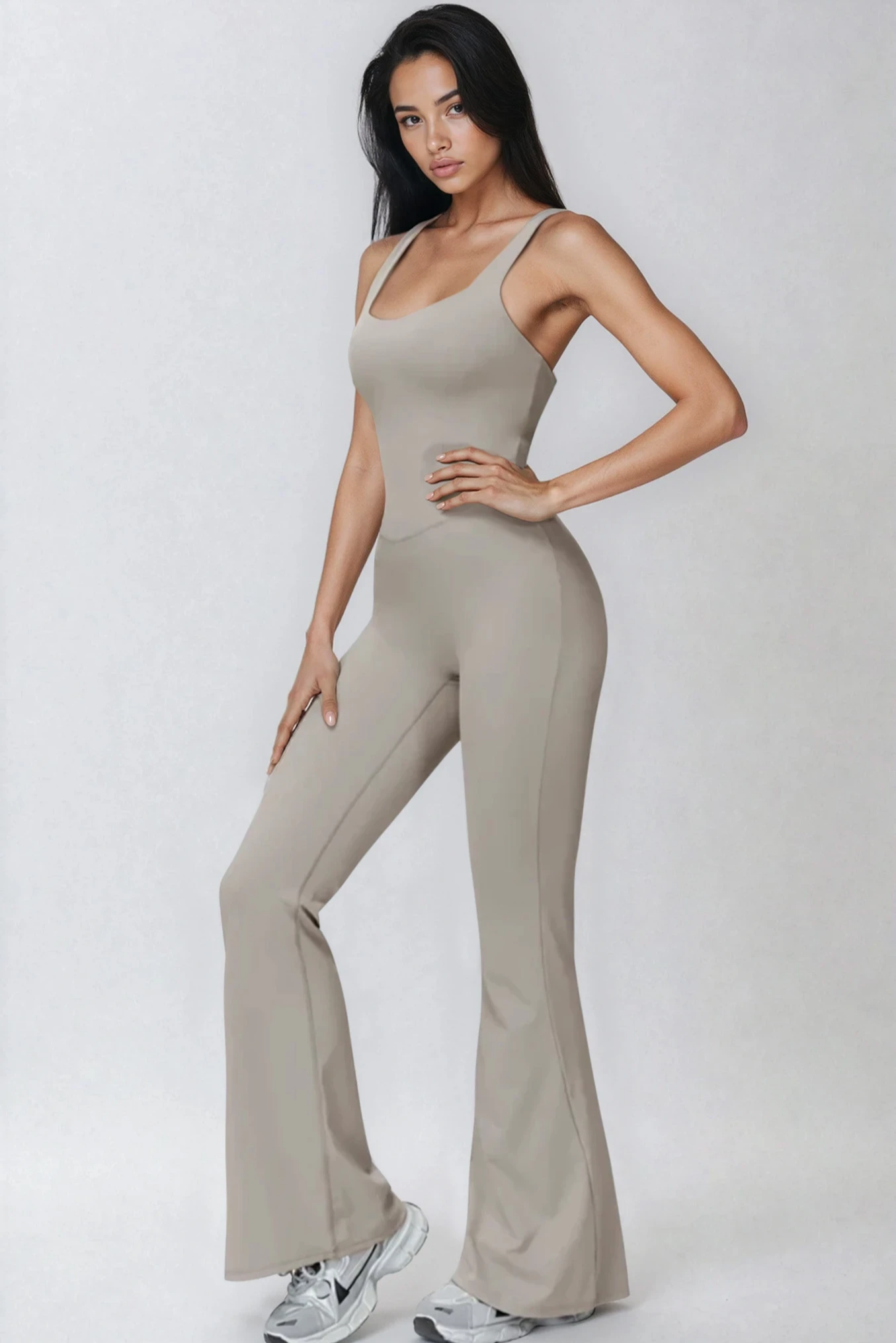 ALBA Flared Jumpsuit Ash Beige