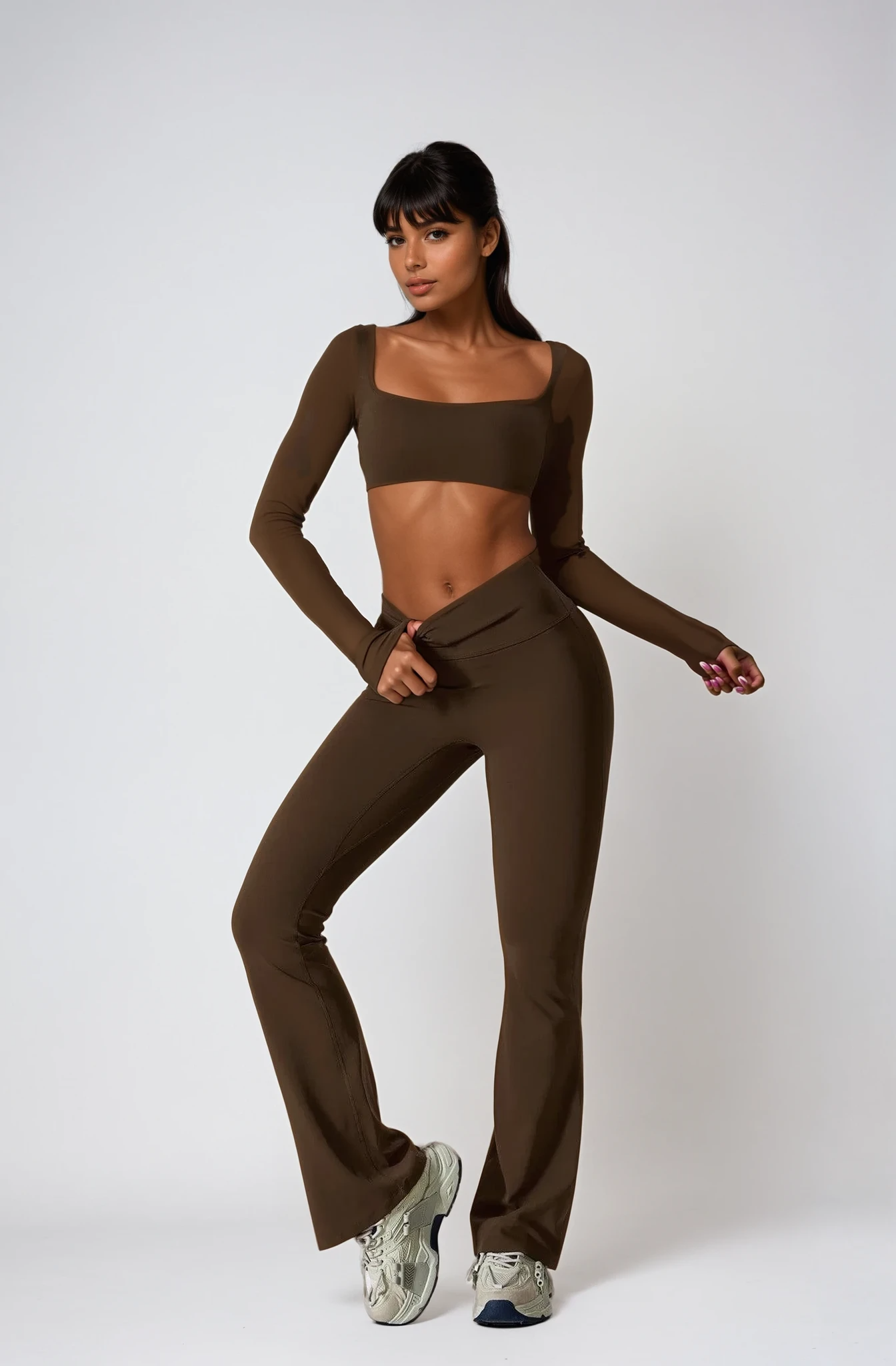 ALINÉ Crop Long Sleeve Mocca