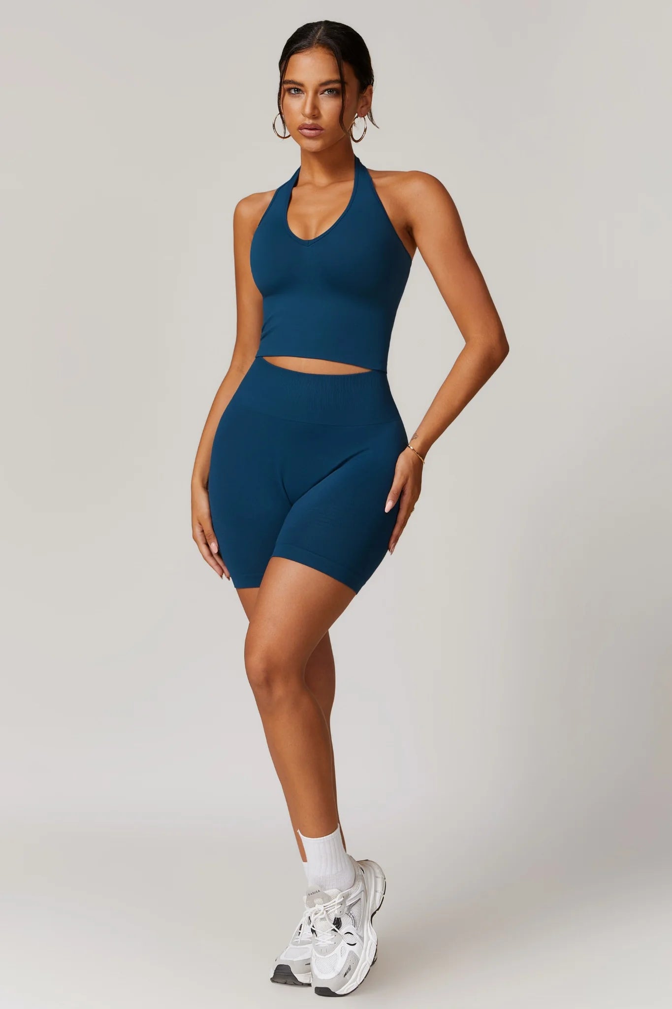 VALENCE Halter Top Bleu Irisé