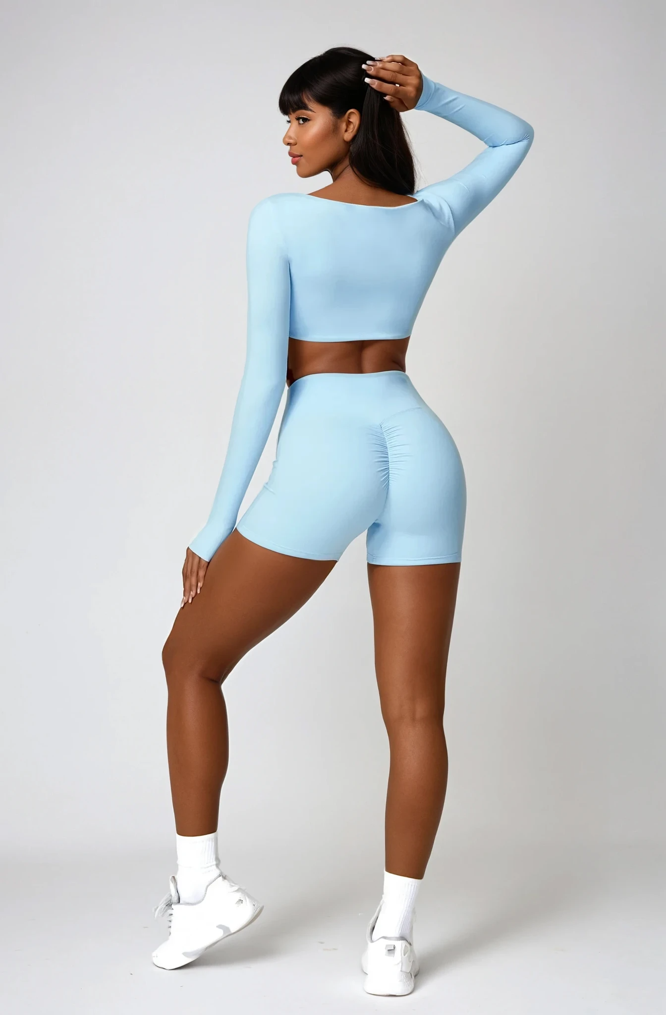 ALINÉ Crop Long Sleeve Bleu Ciel