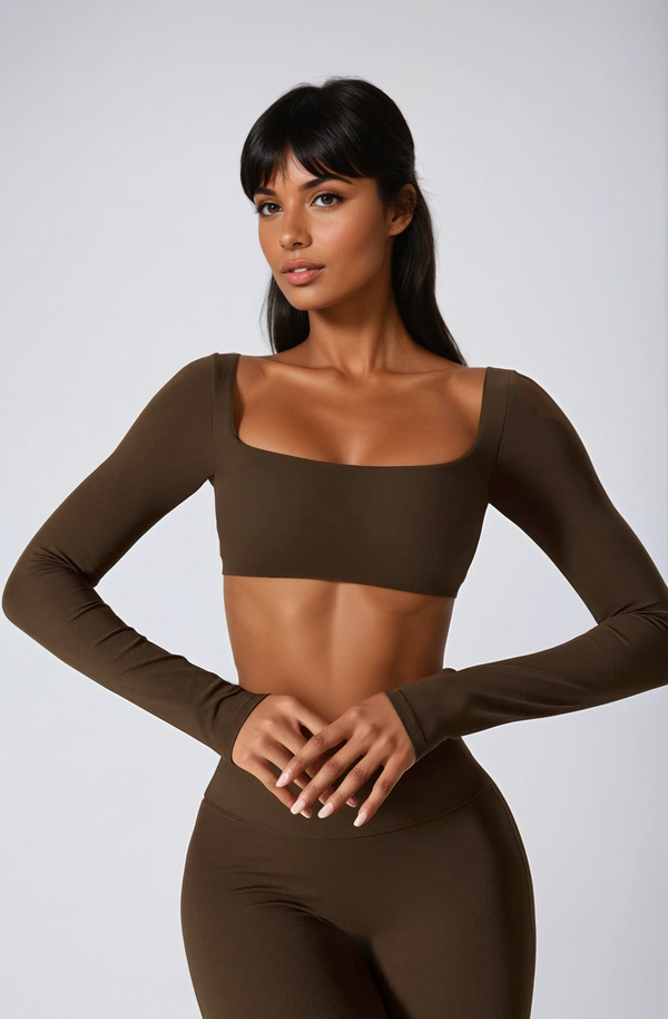 ALINÉ Crop Long Sleeve Mocca