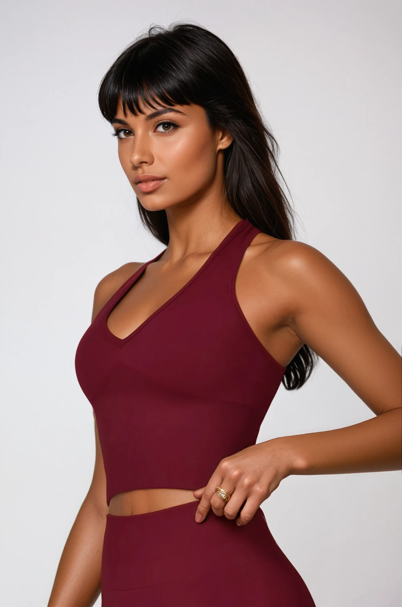 VALENCE Halter Top Rouge Noir