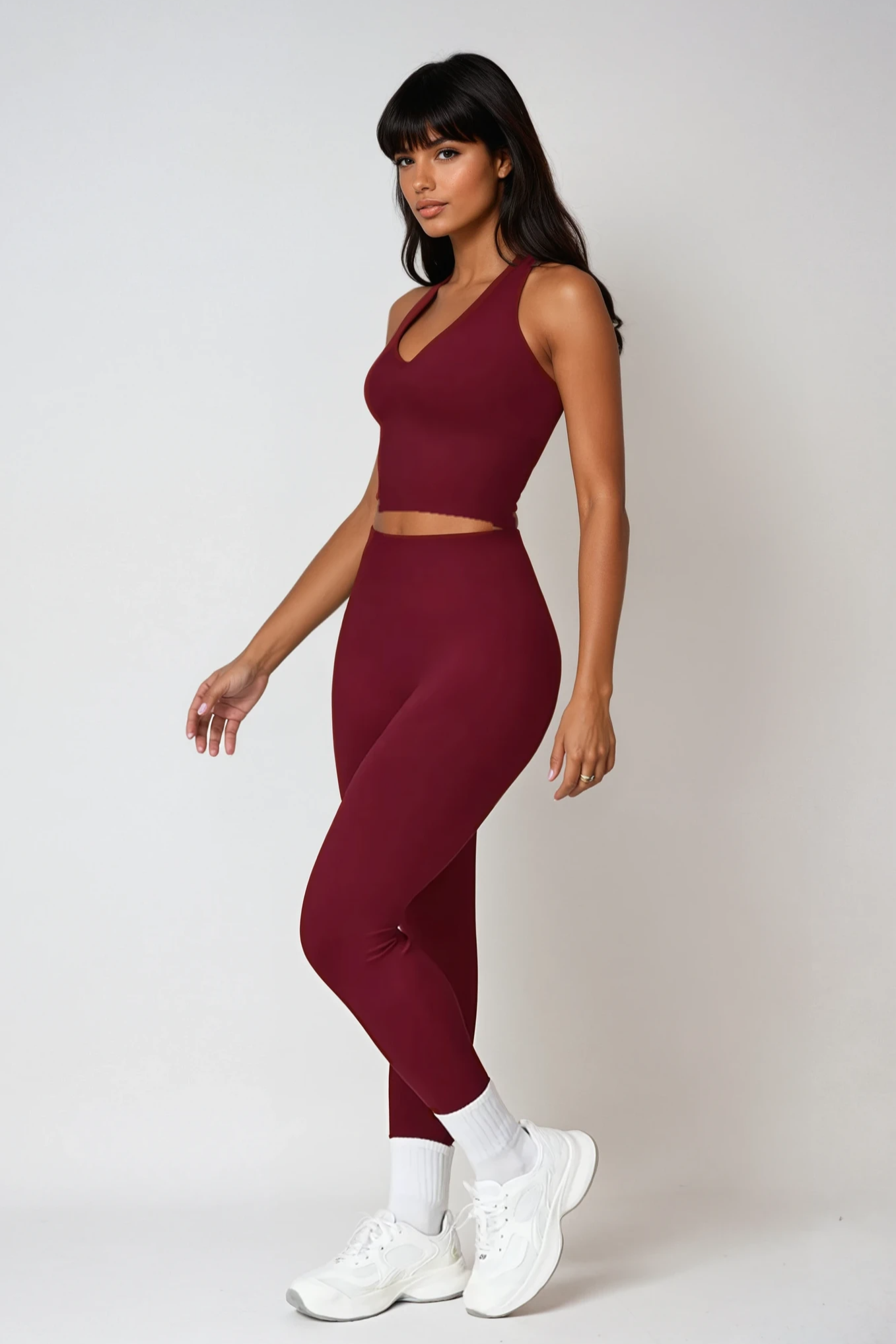 VALENCE Halter Top Rouge Noir