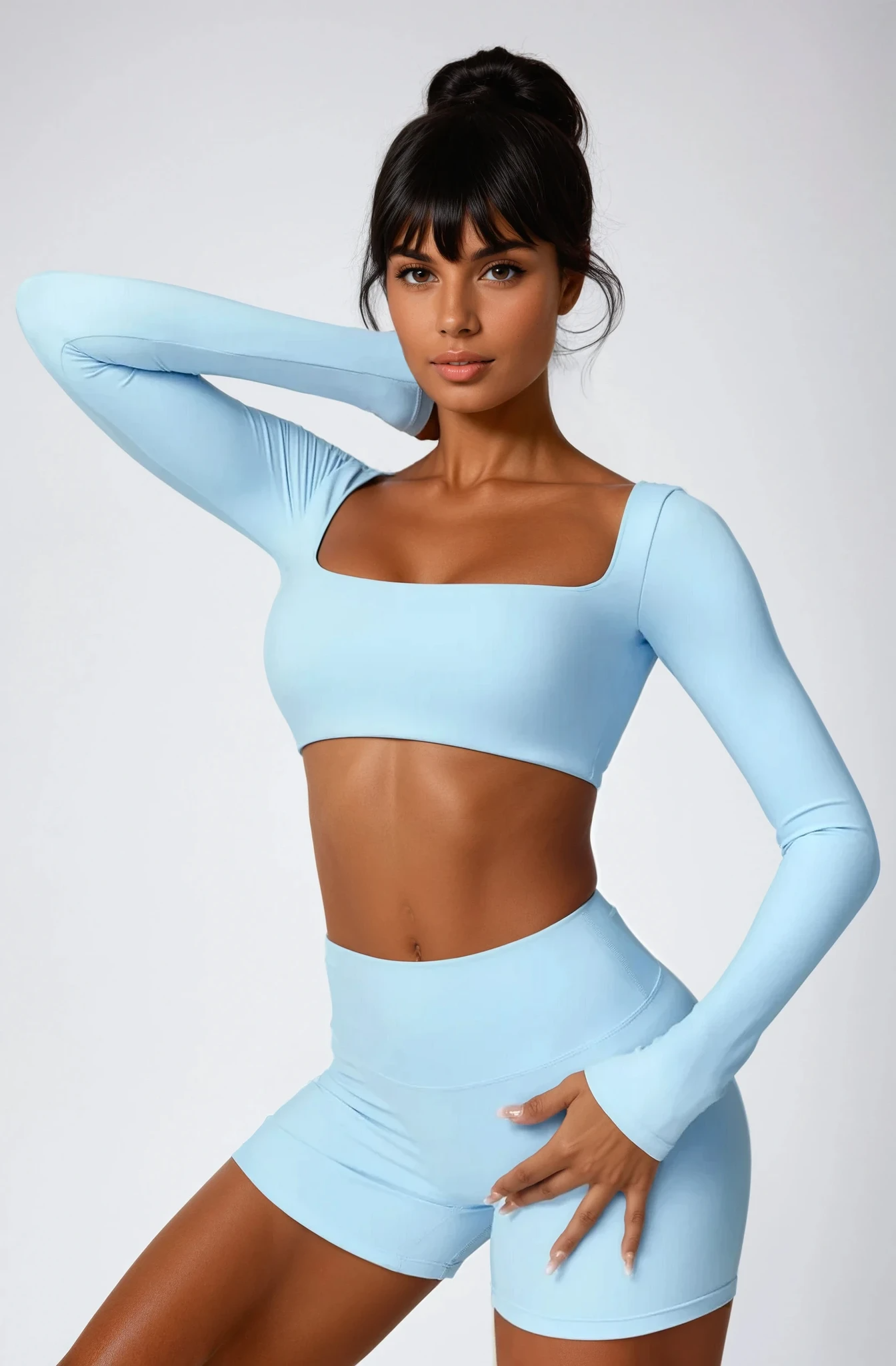 ALINÉ Crop Long Sleeve Bleu Ciel