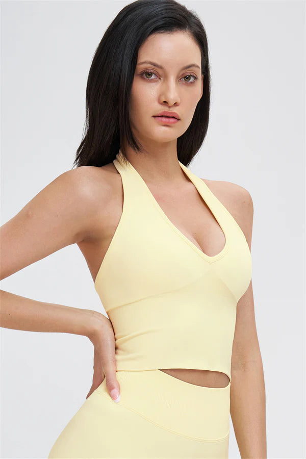 VALENCE Halter Top Creamy Lemon