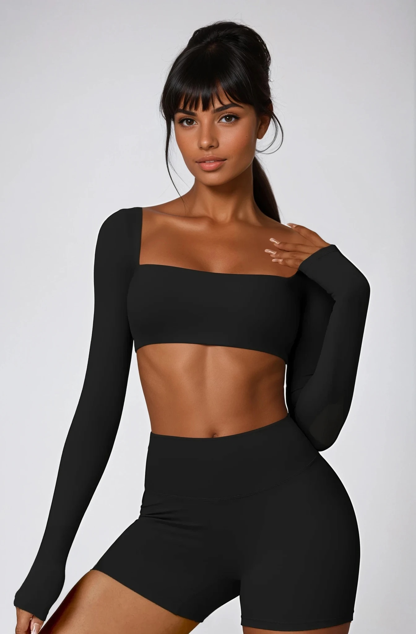ALINÉ Crop Long Sleeve Onyx