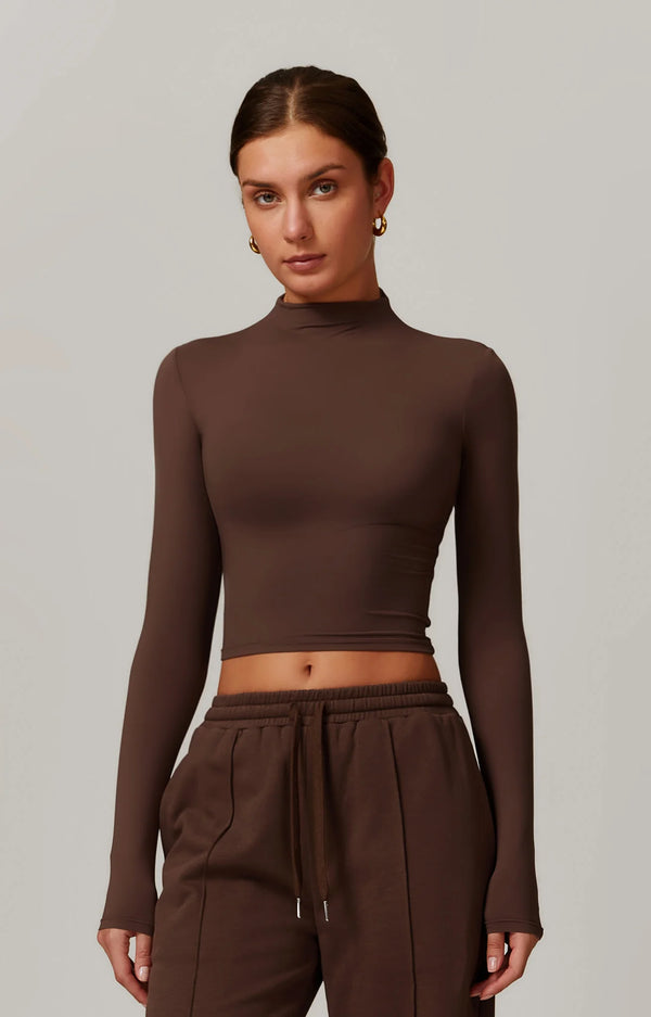 CÉLENE High Neck Long Sleeve Mocca