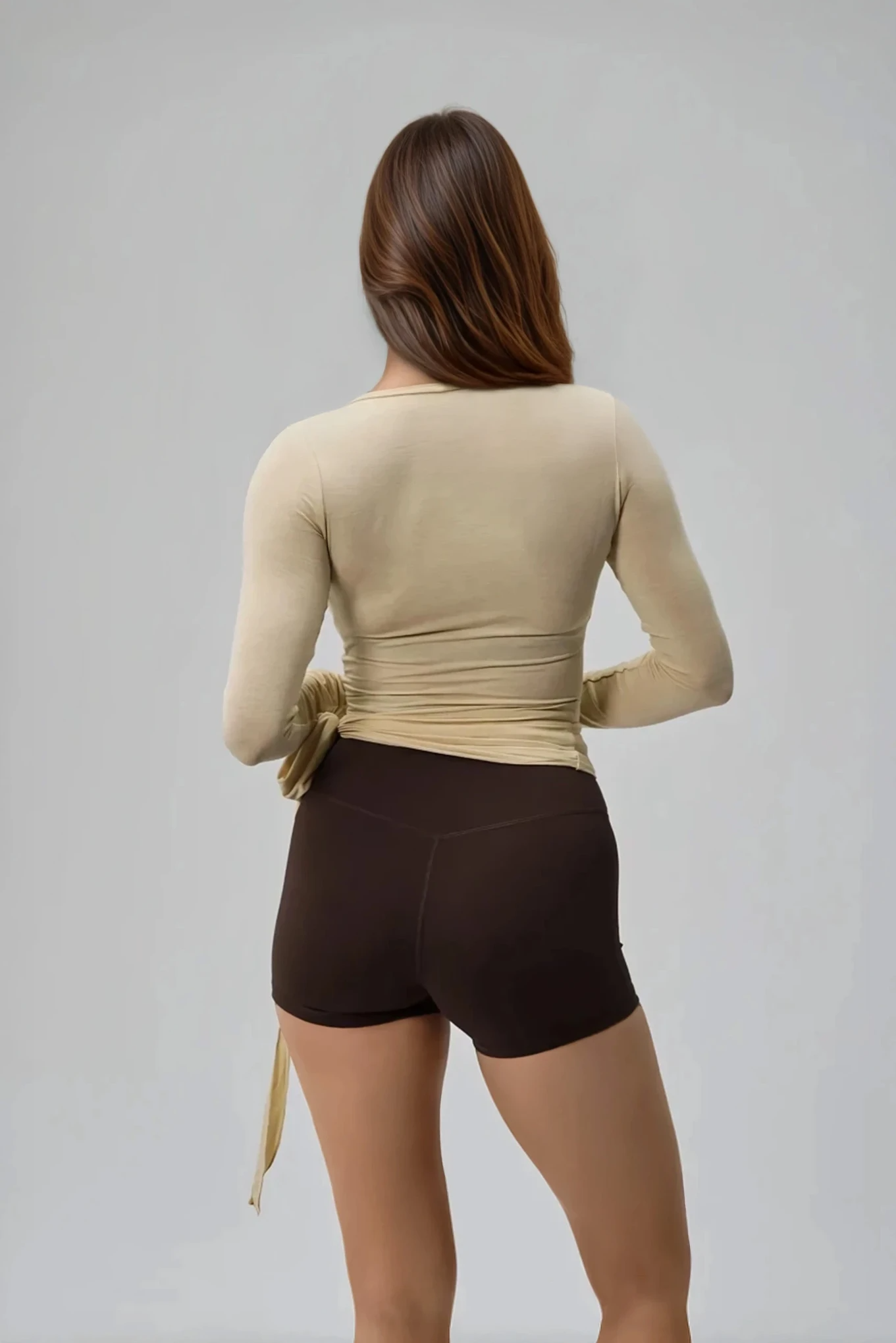 ELORIA Soft Ballet Wrap Top Linen Dune