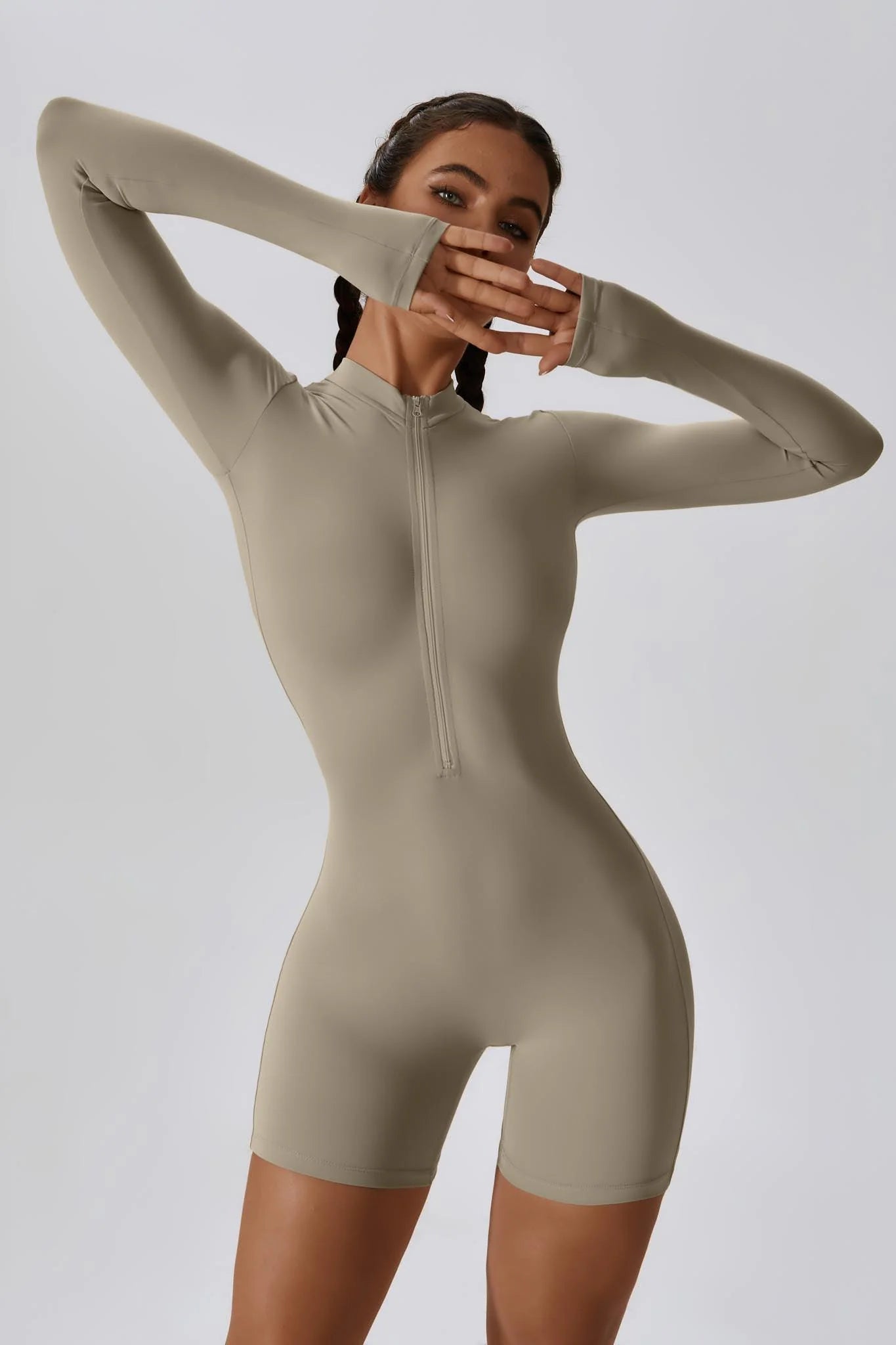 VALYSSE Zip Romper Linen Dune