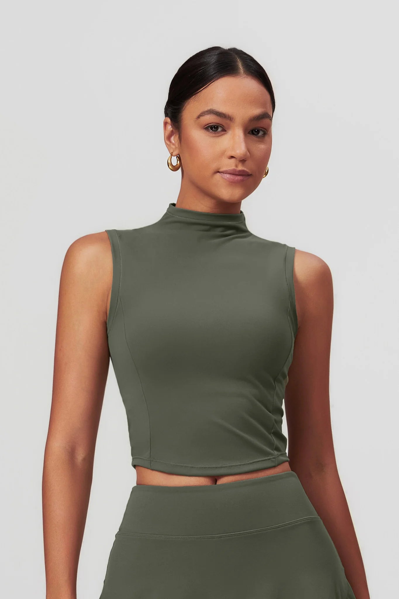 COLLÍN Crop Tank Olive Khaki