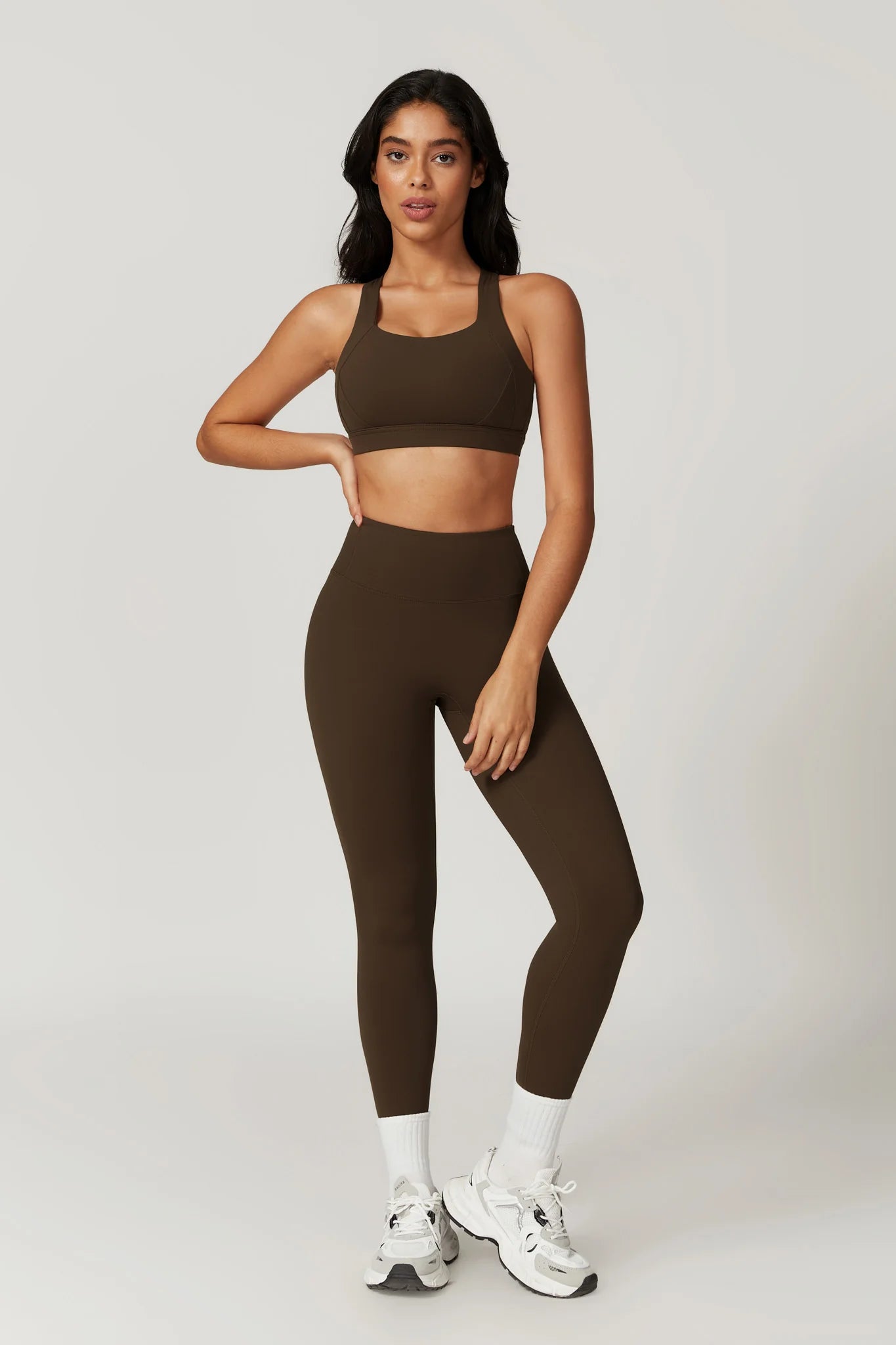 RUBIA X Back Sports Bra Mocca