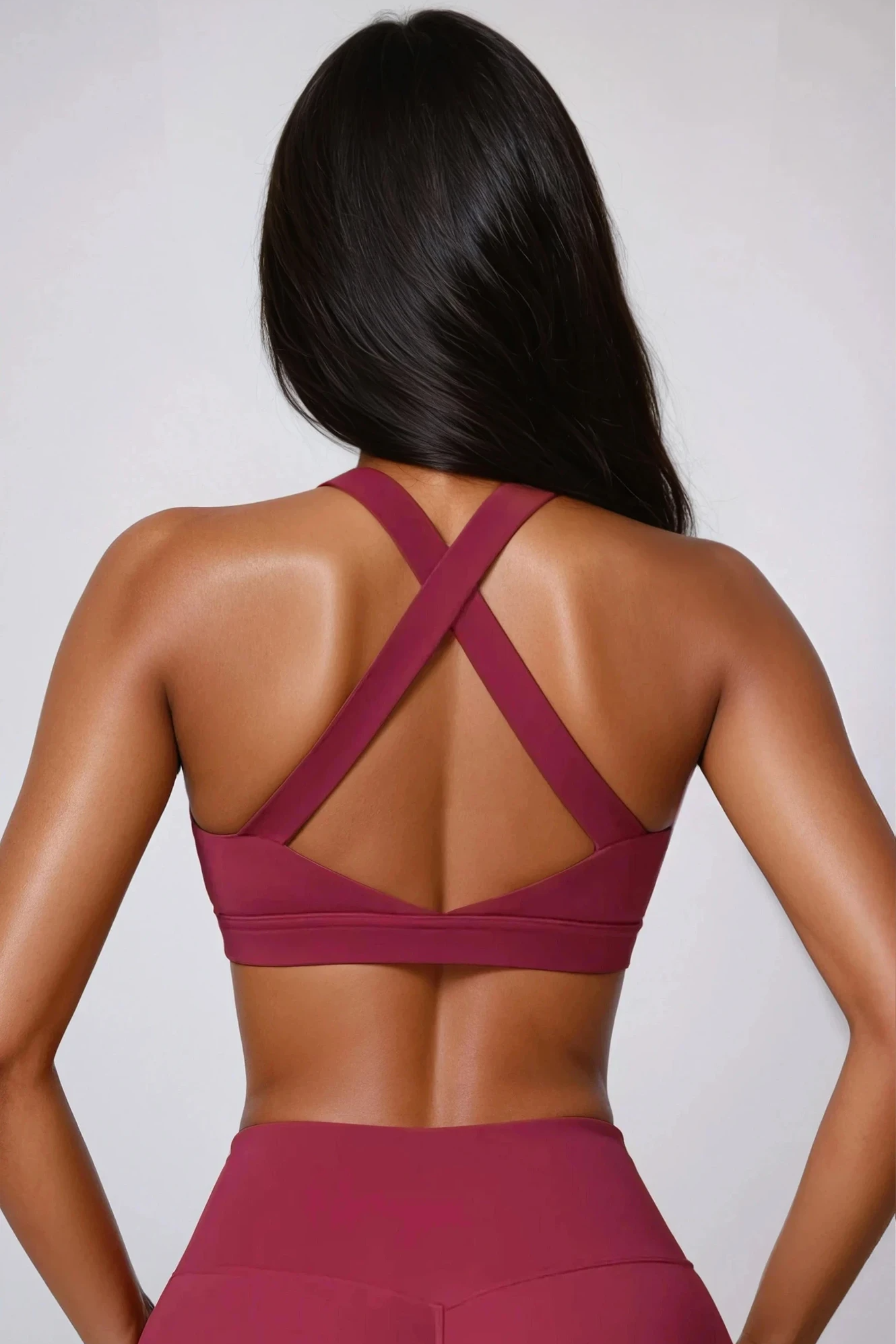 RUBIA X Back Sports Bra Cerisé