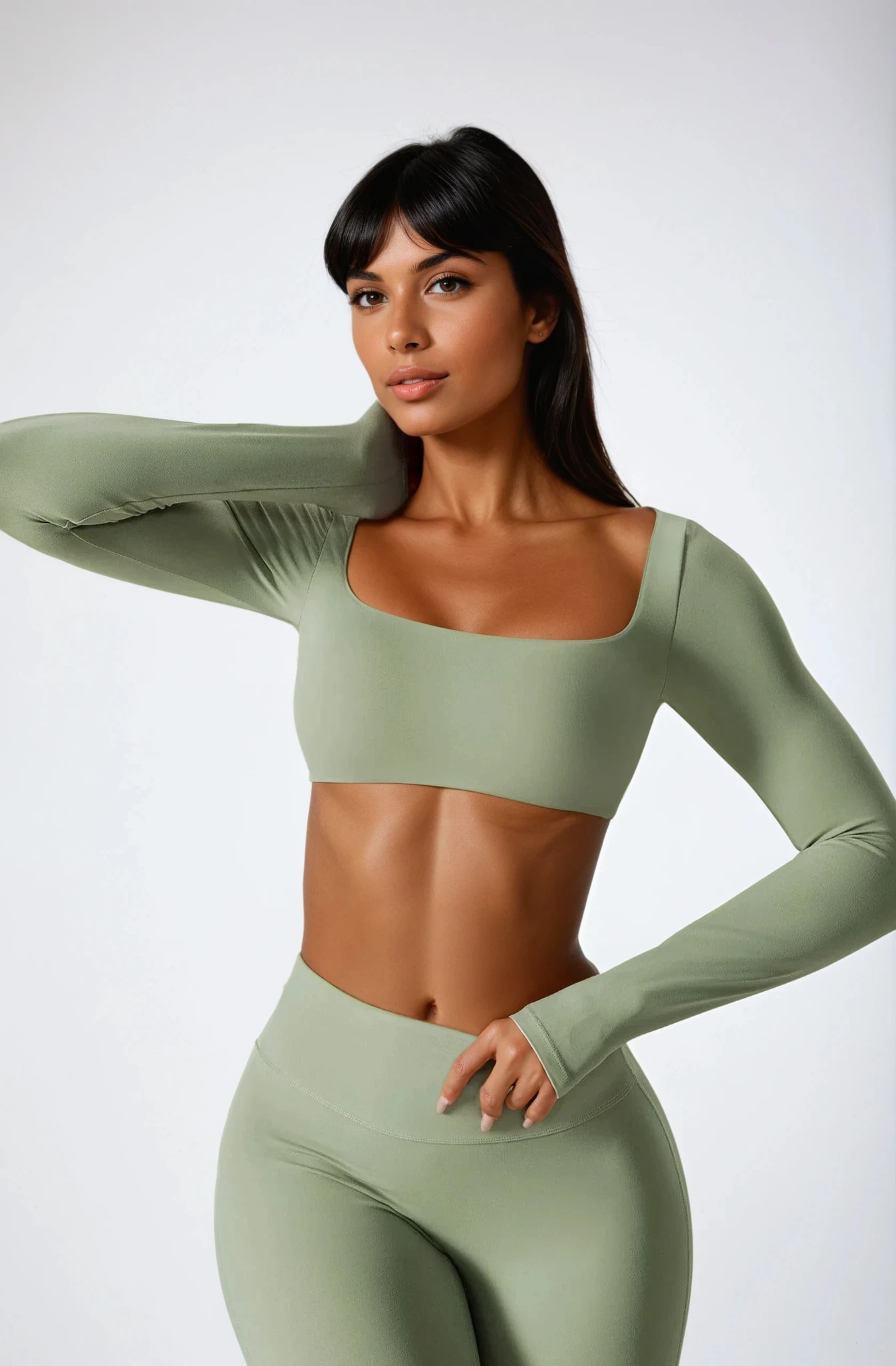 ALINÉ Crop Long Sleeve Pistachio