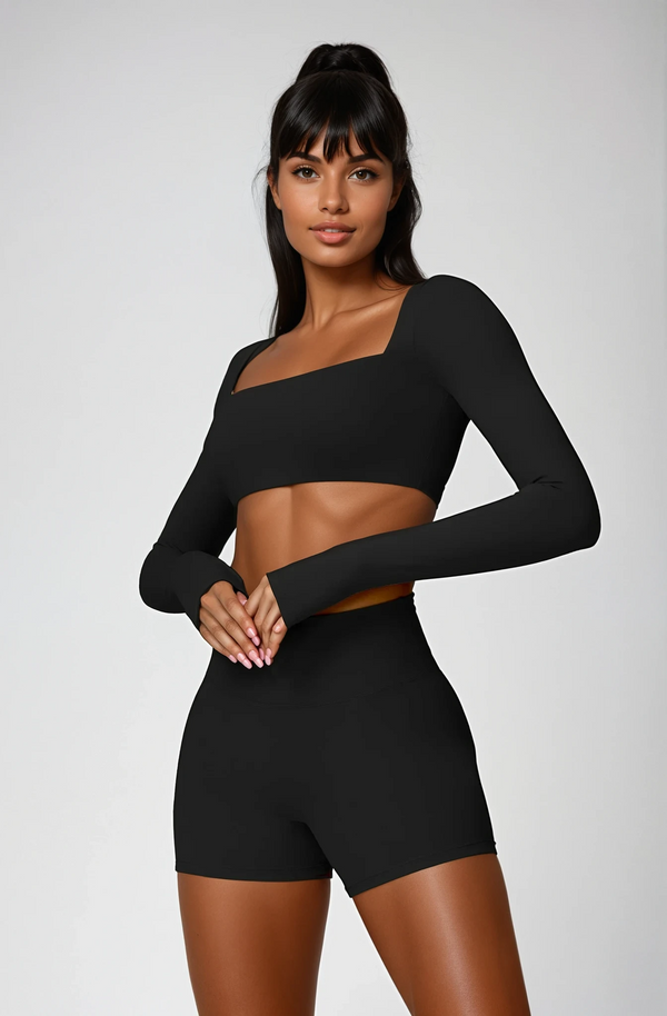ALINÉ Crop Long Sleeve Onyx
