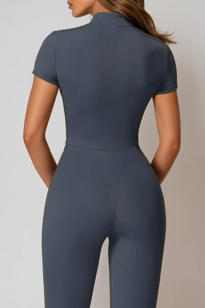 NOÉMIA Short Sleeve Jumpsuit Bleu Mist 