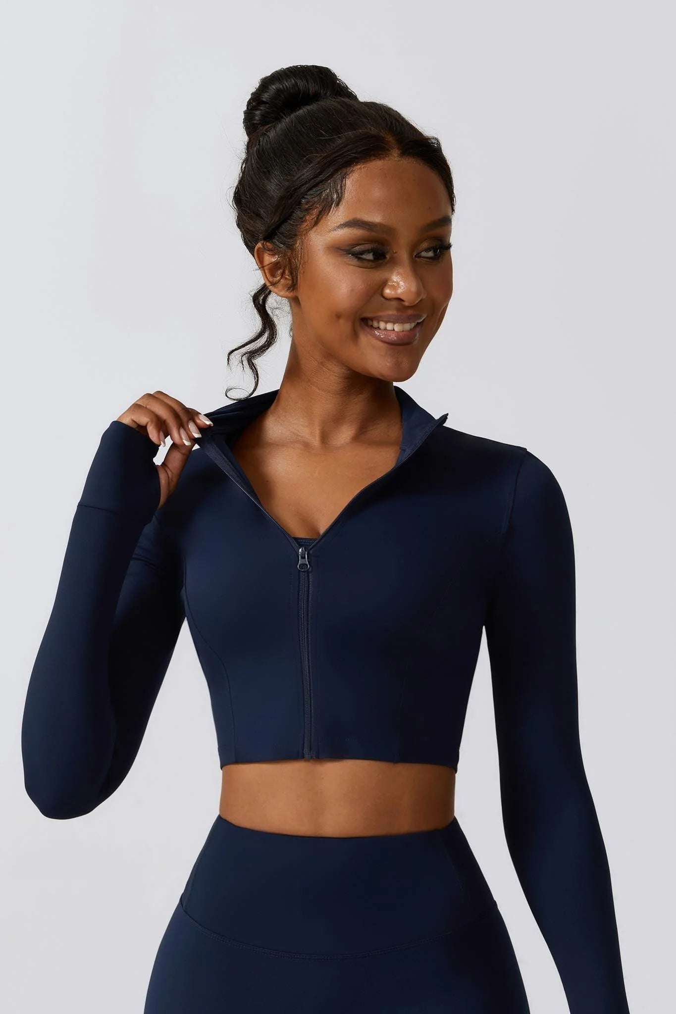 RUBIA Cropped Jacket Marine Éclipse