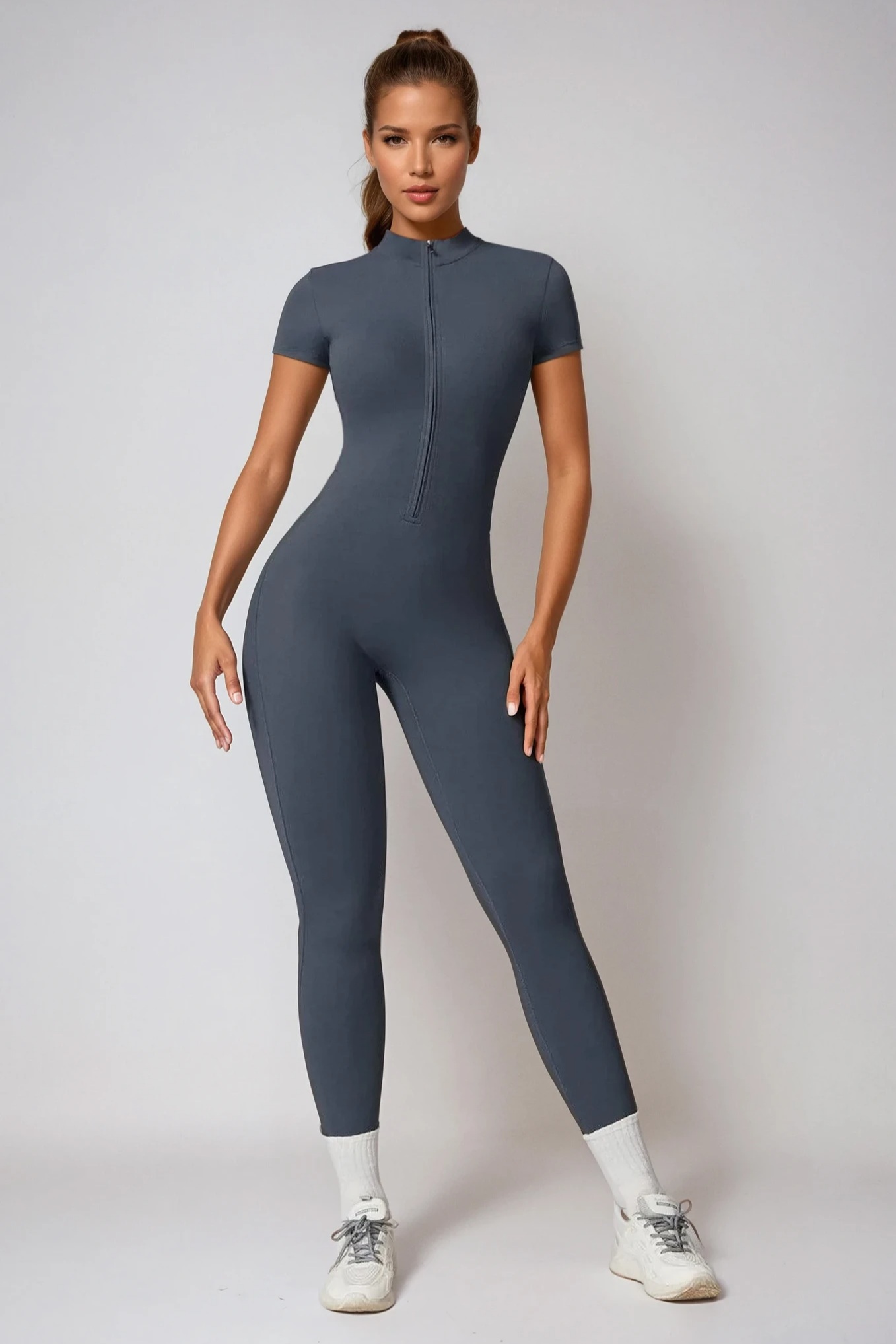 NOÉMIA Short Sleeve Jumpsuit Bleu Mist 