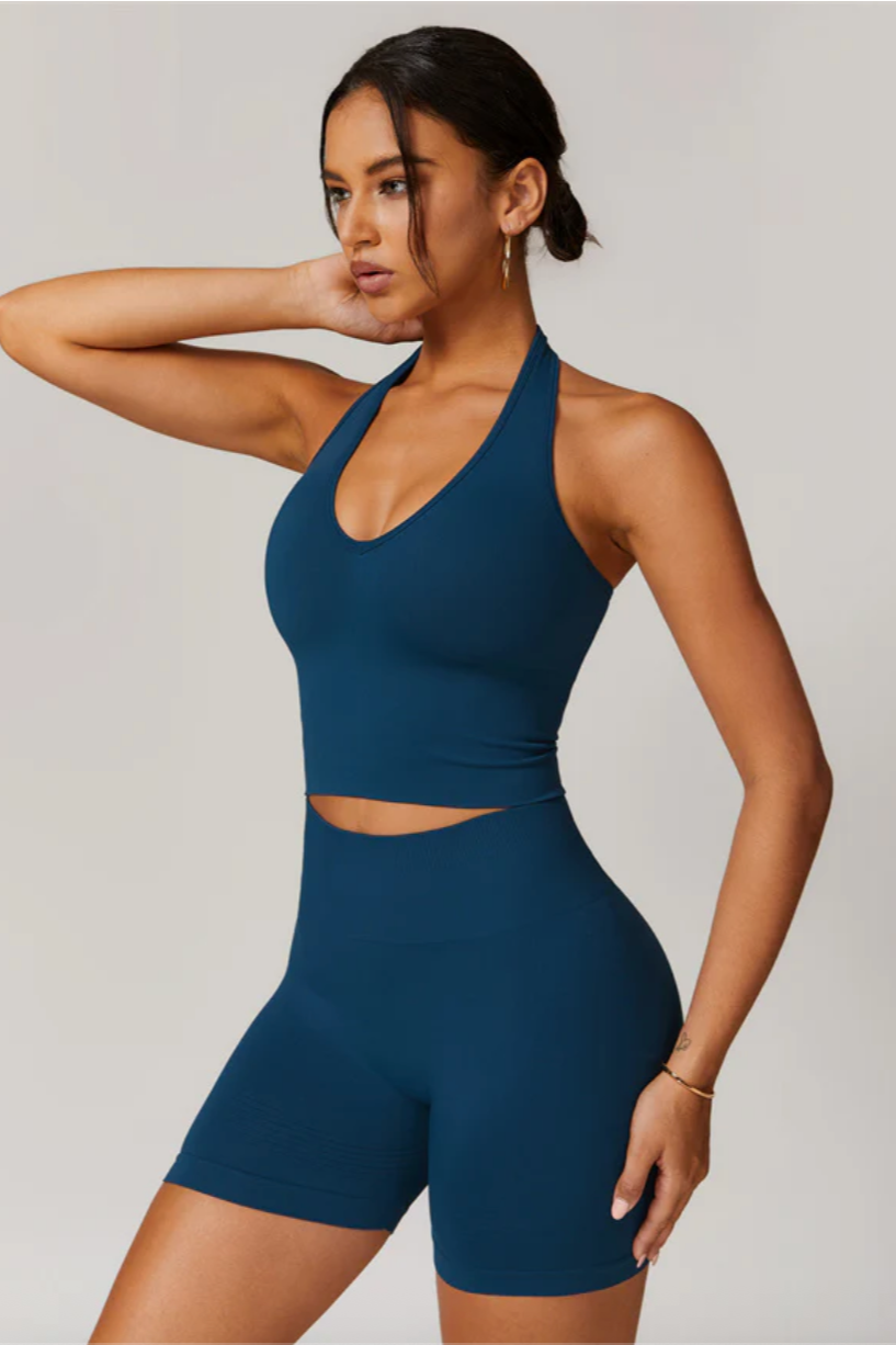 VALENCE Shorts Bleu Irisé