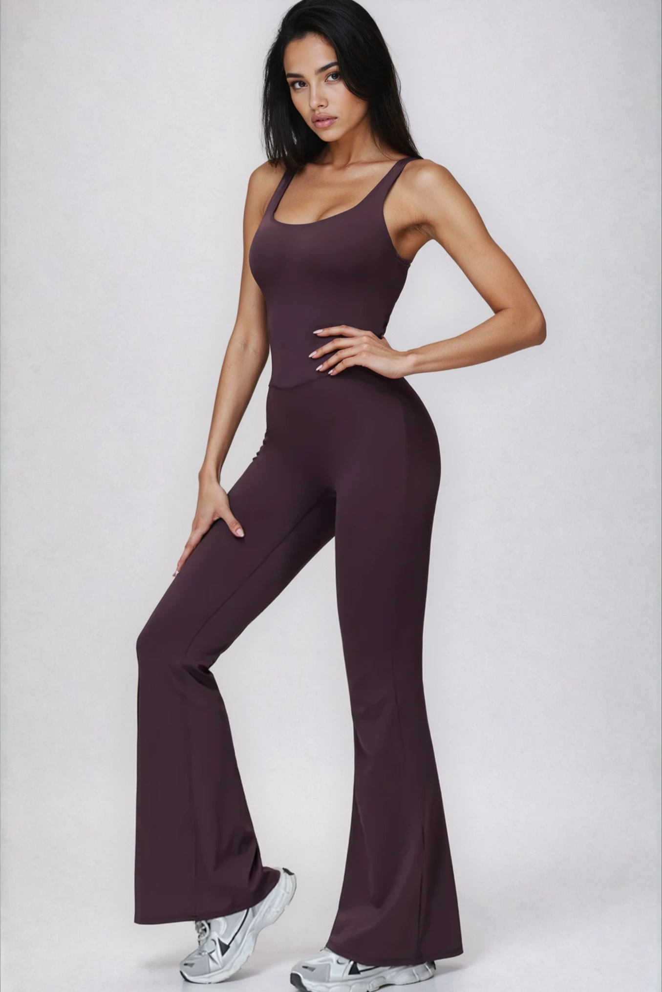 ALBA Flared Jumpsuit Plum