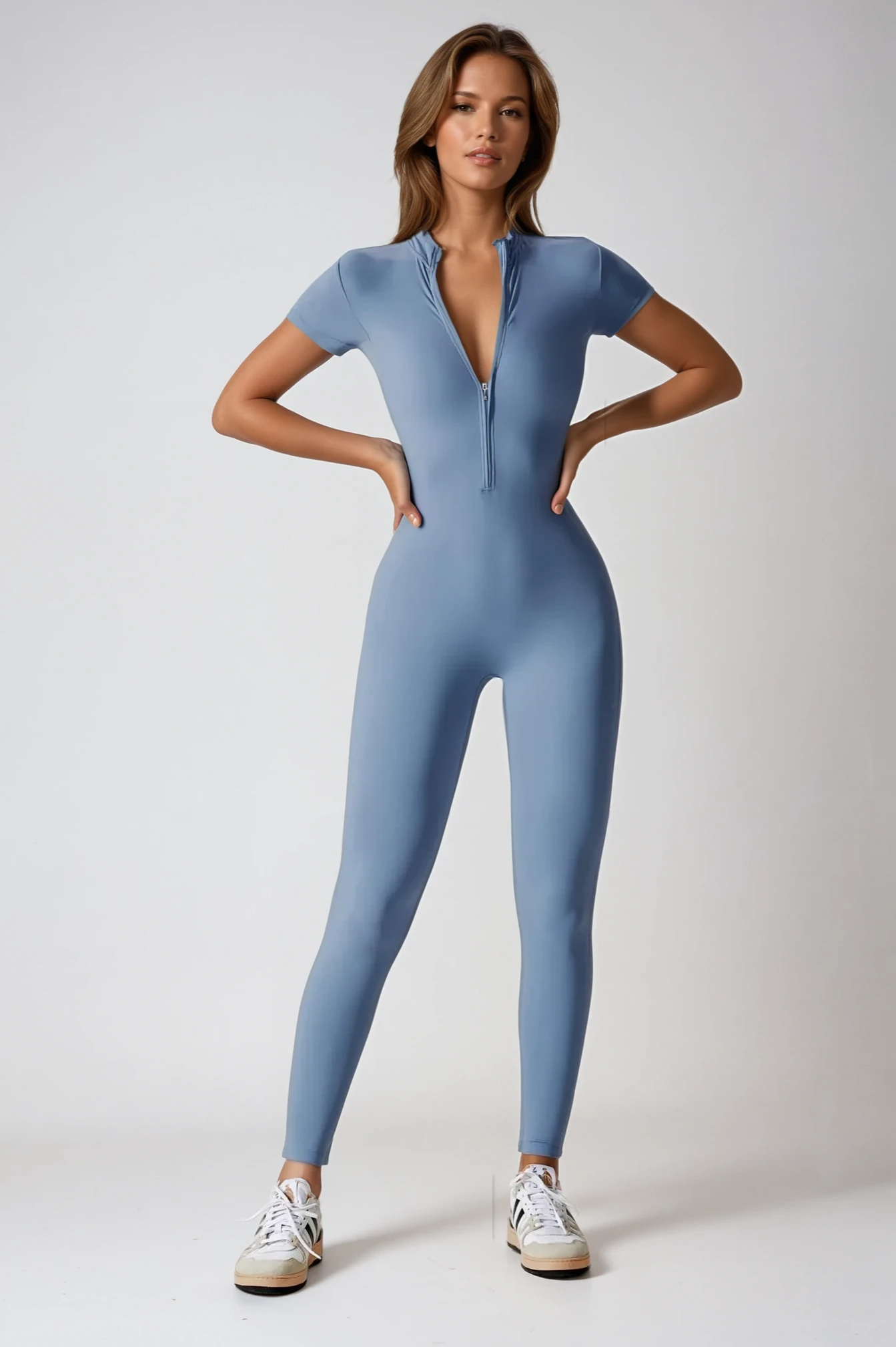 NOÉMIA Short Sleeve Jumpsuit Bleu Ciel