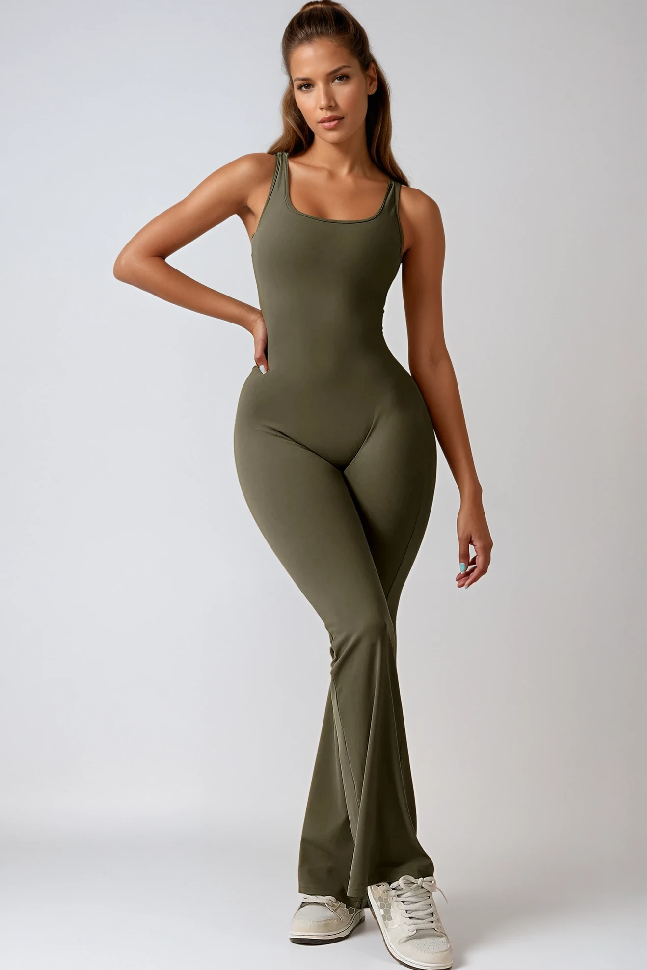 MAËVA FLAIR Jumpsuit Olive Khaki 