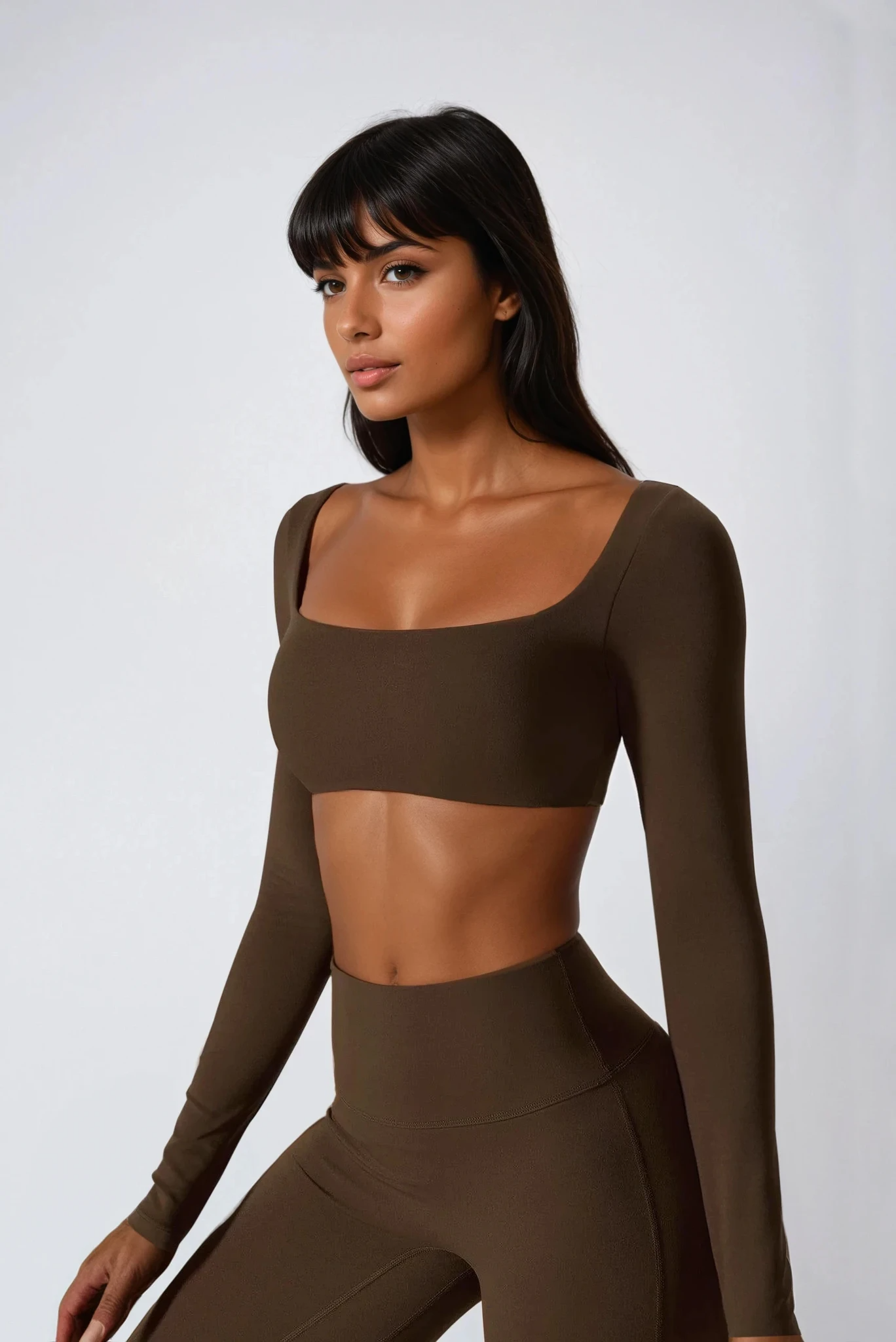 ALINÉ Crop Long Sleeve Mocca