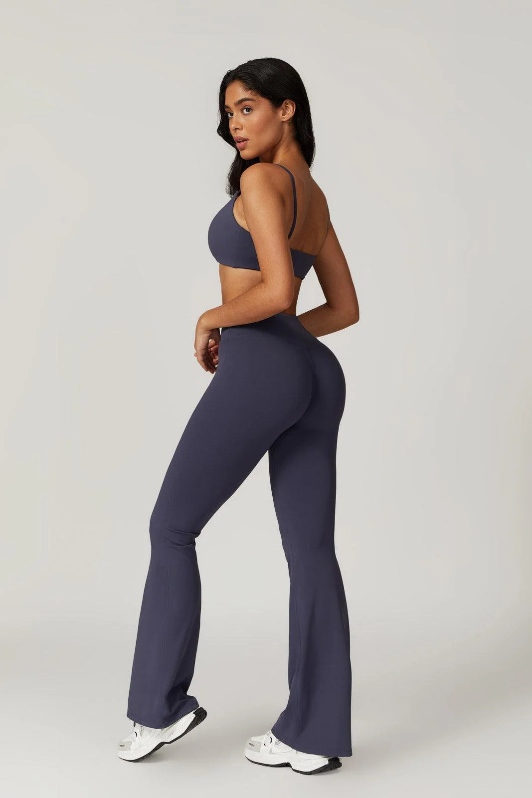 VÉRA Flared Leggings Miste Bleu