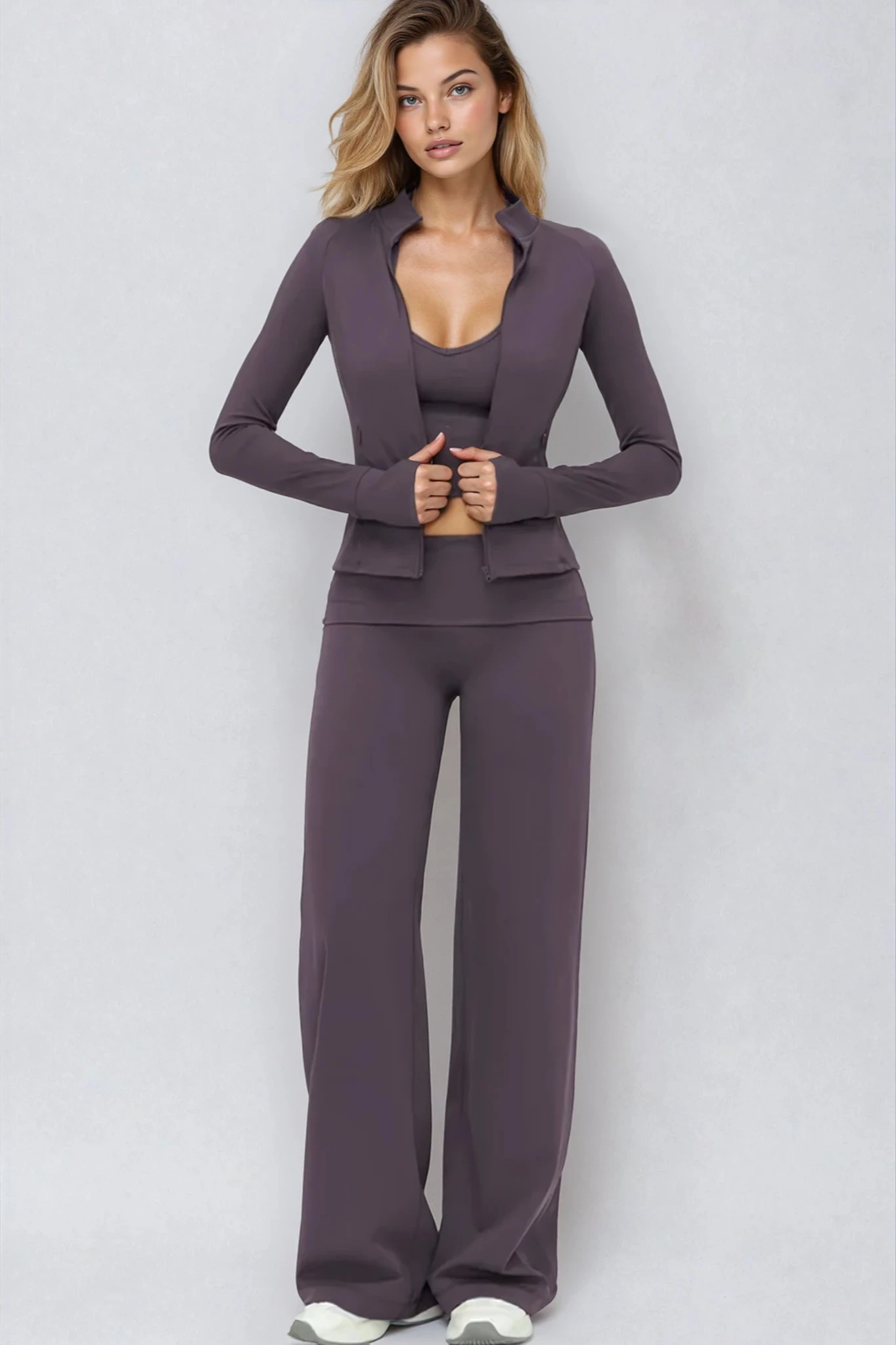 ÉLIA Straight Leg Pants Plum