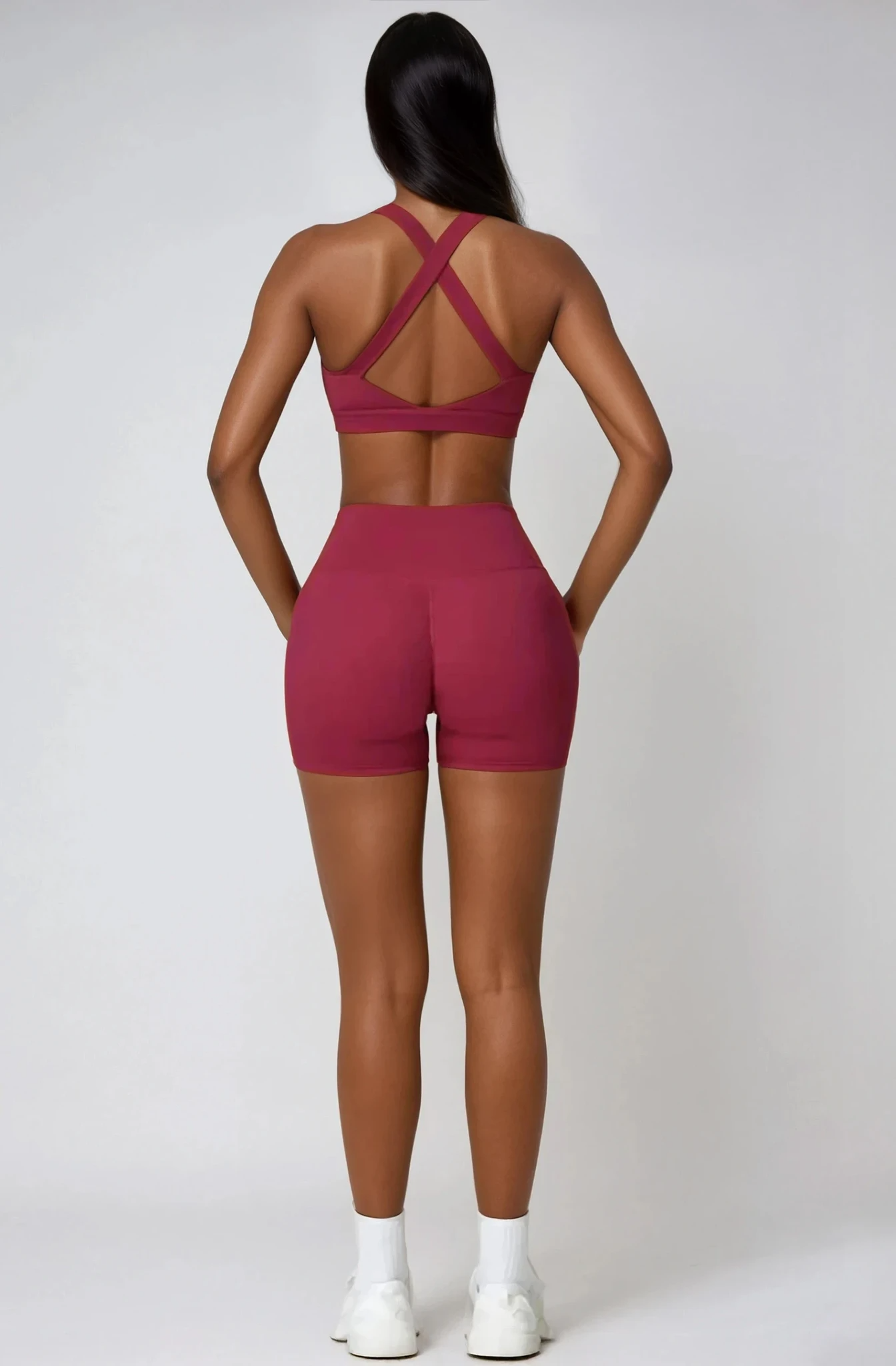 RUBIA X Back Sports Bra Cerisé