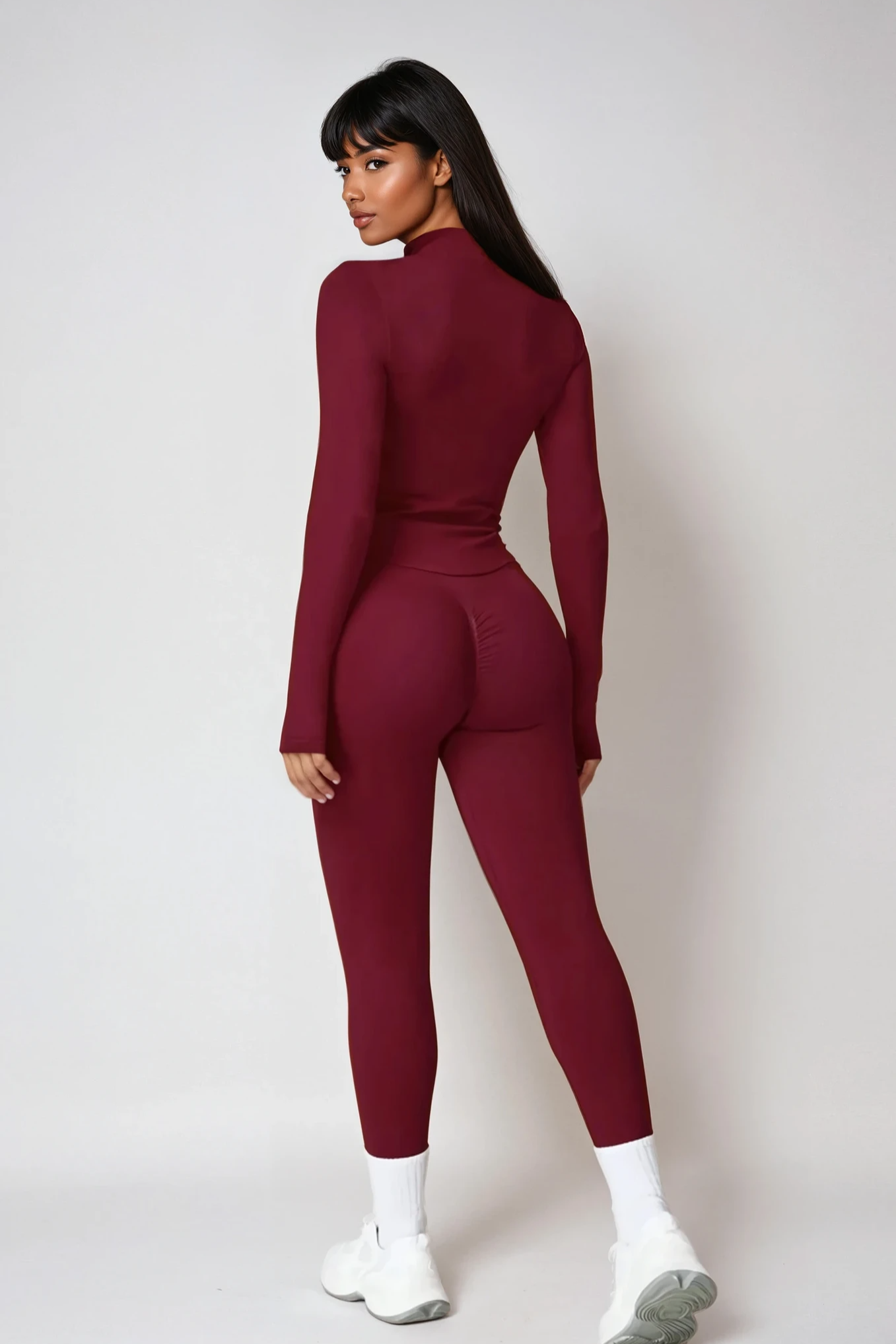 VALENCE Leggings Rouge Noir