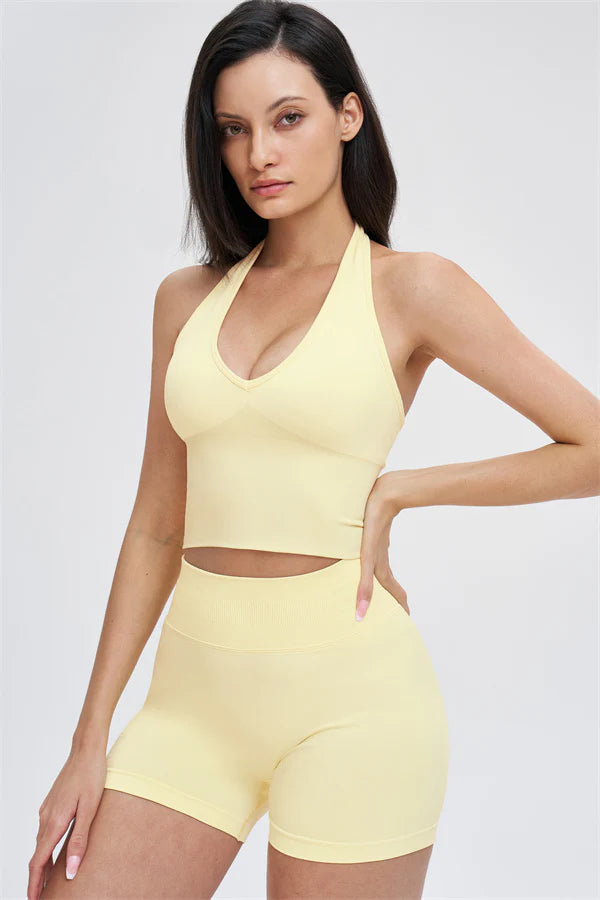 VALENCE Halter Top Creamy Lemon