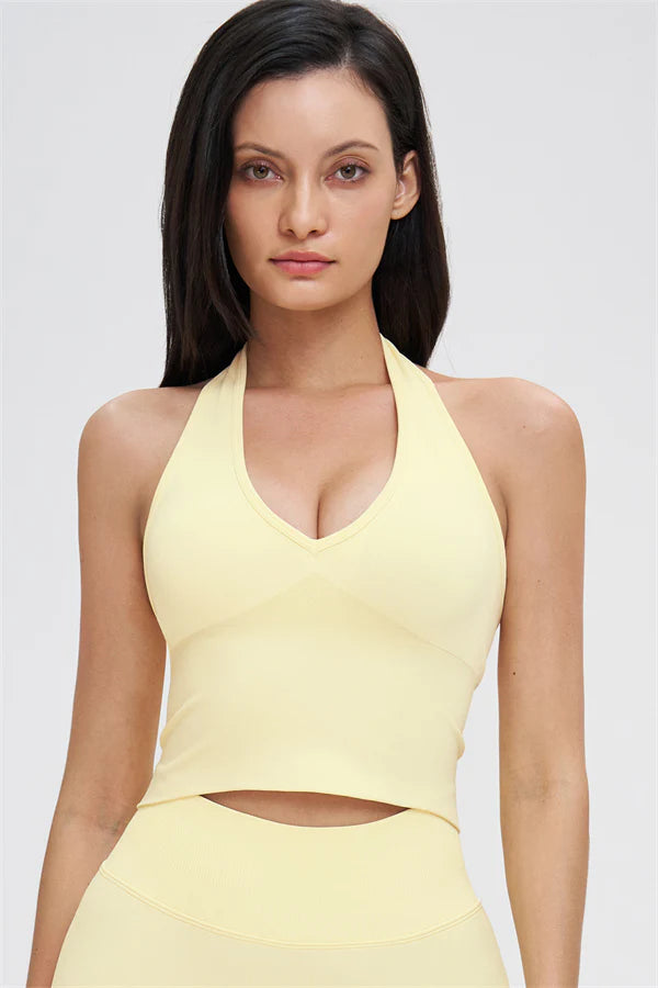 VALENCE Halter Top Creamy Lemon