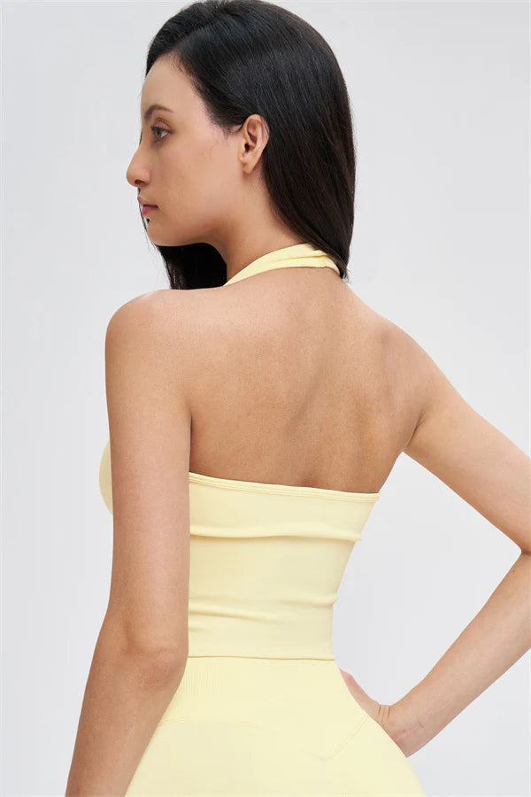 VALENCE Halter Top Creamy Lemon