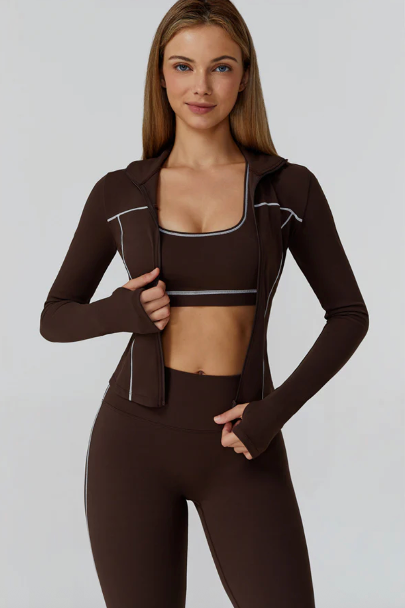 ALLURE FEMME Sleek Sculpt Jacket Mocca