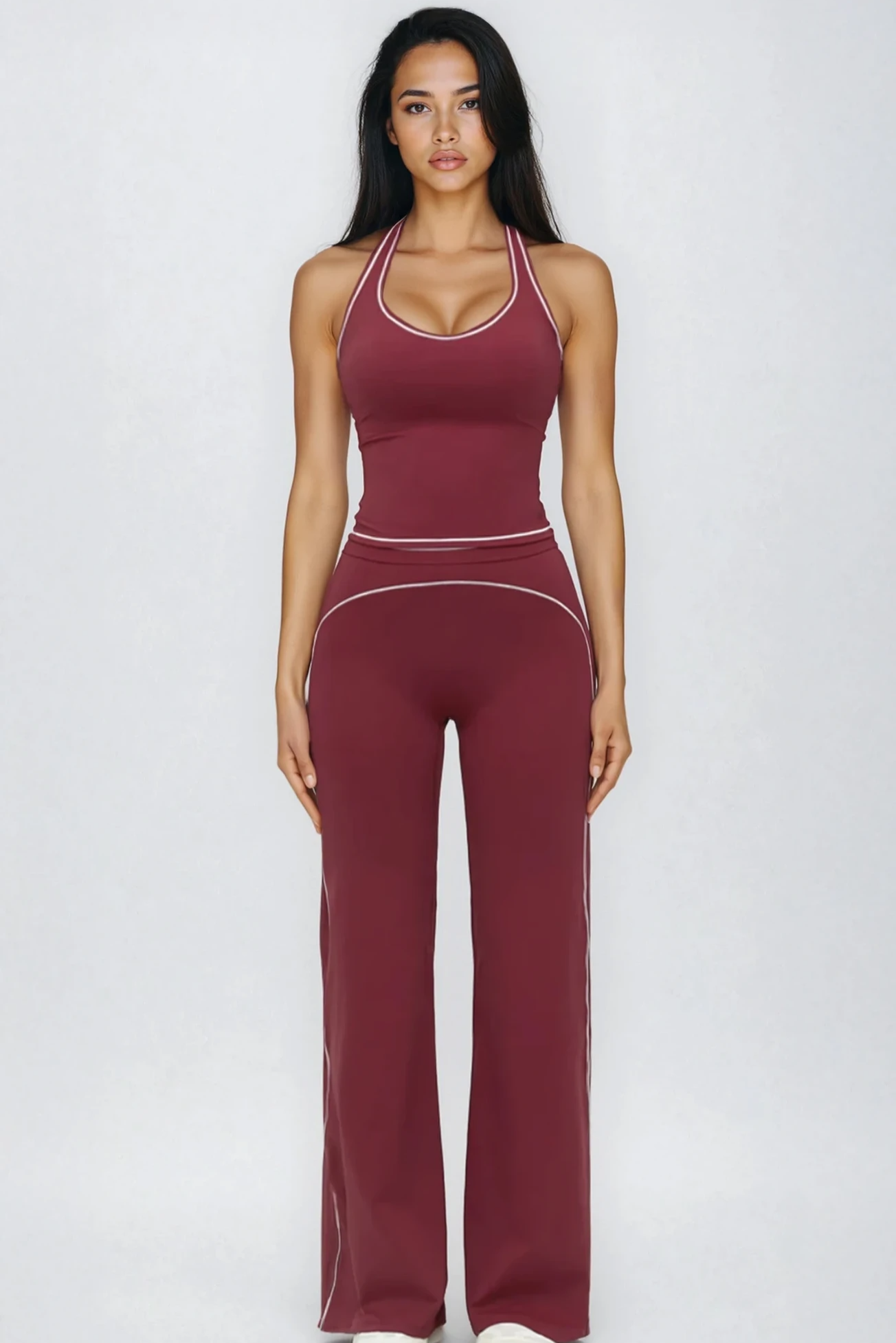 AMARA Straight Leggings Rouge Noir