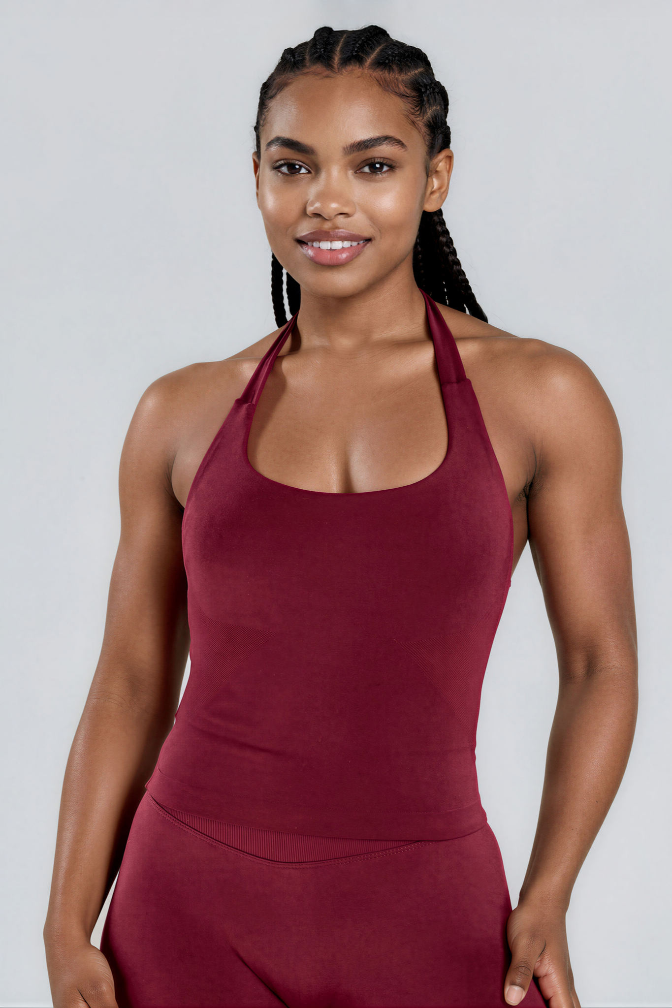 Nadia Halter Top Rouge Noir