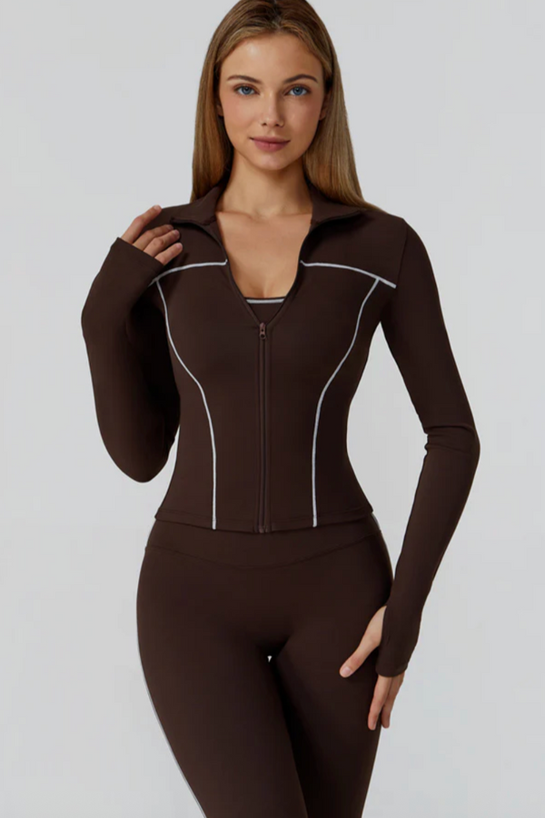 ALLURE FEMME Sleek Sculpt Jacket Mocca