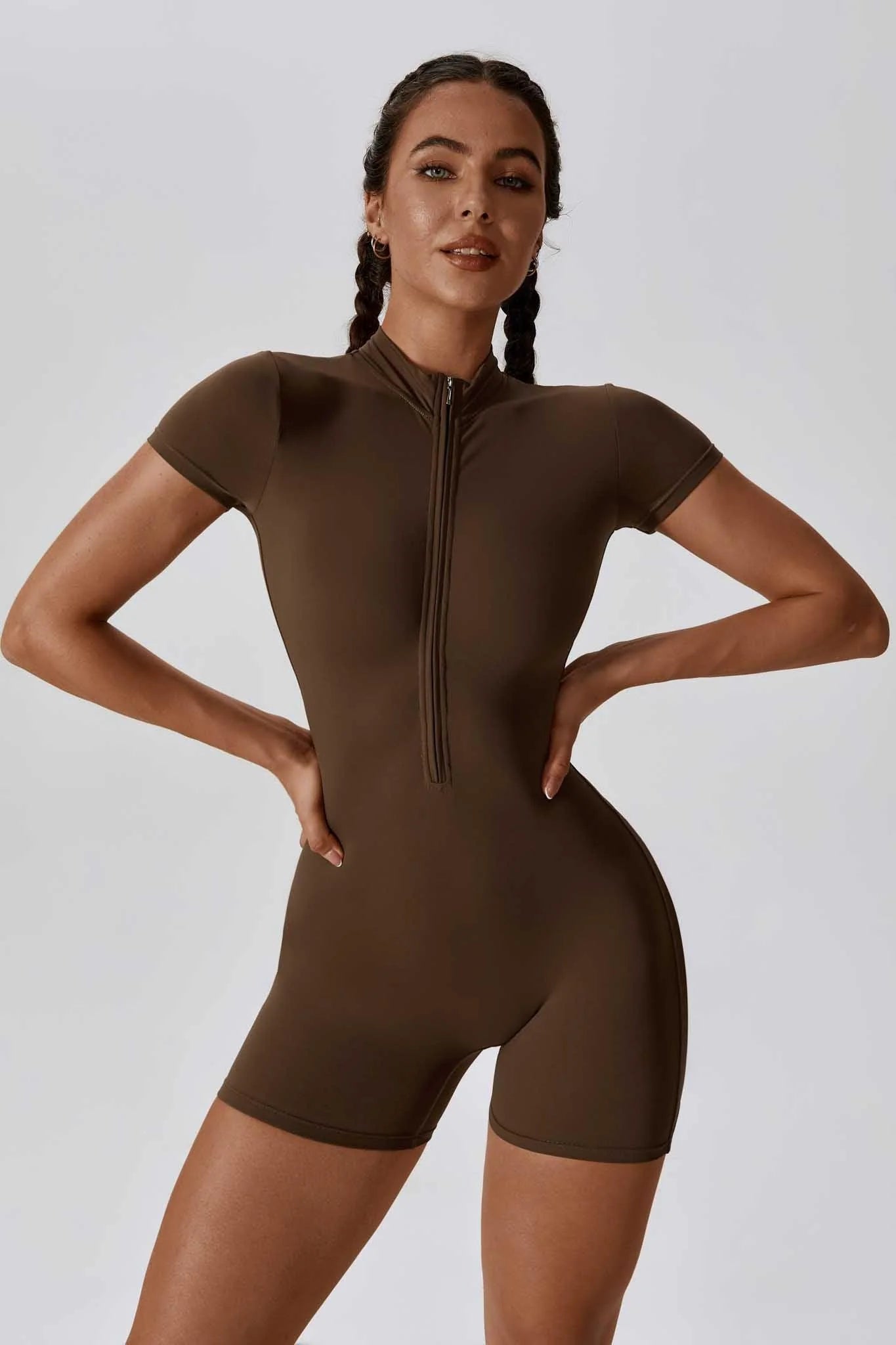 NOIRÉ Zip Romper Mocca