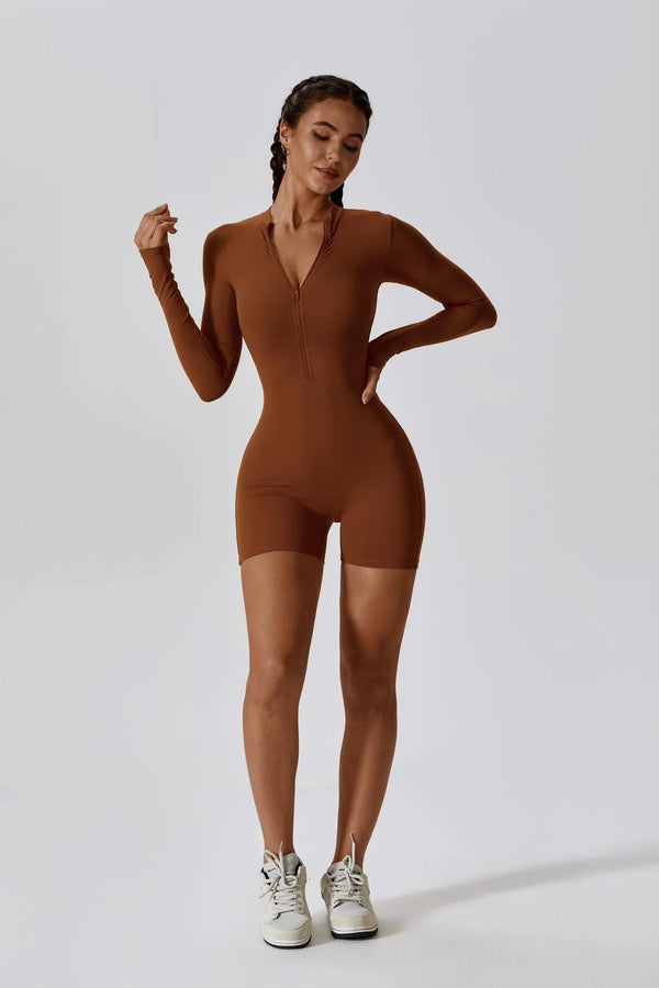 VALYSSE Zip Romper Caramel 