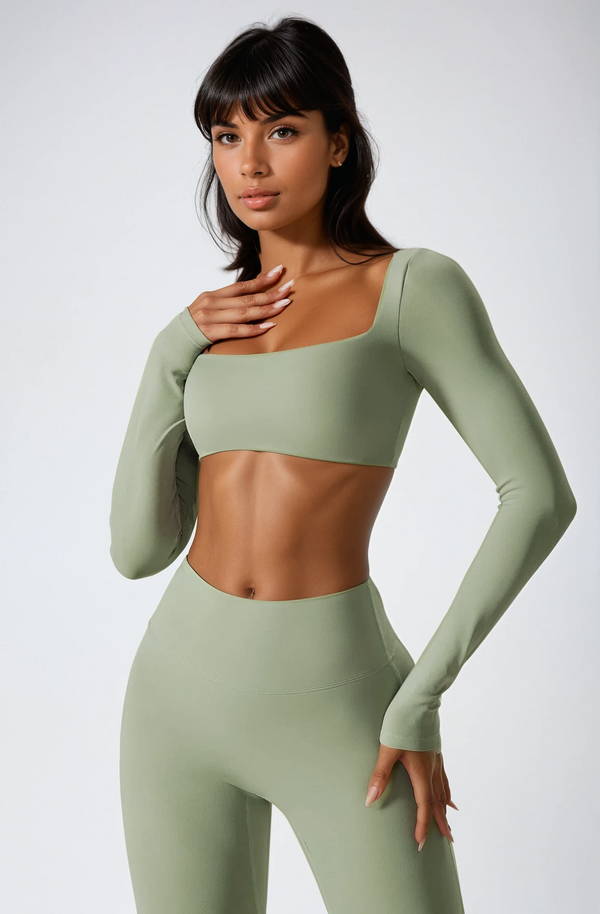 ALINÉ Crop Long Sleeve Pistachio