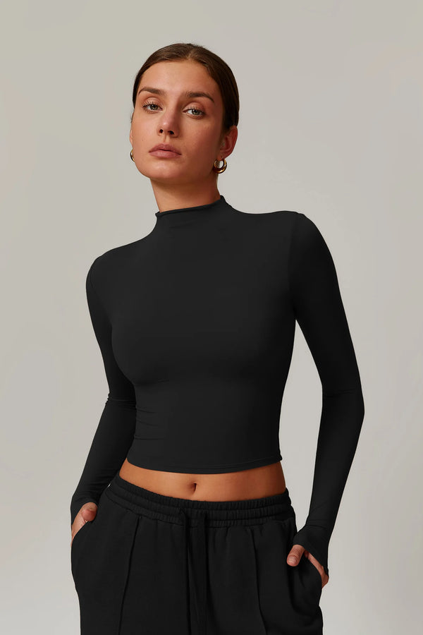 CÉLENE High Neck Long Sleeve Onyx